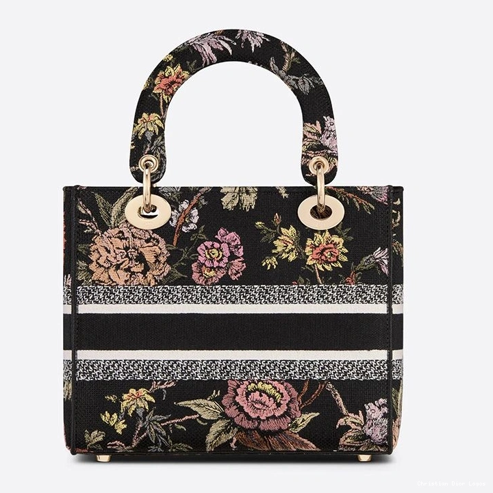 Cheap Bag Medium Canvass Botanique Black D-lite Lady Motif Jardin 0806 Luxury